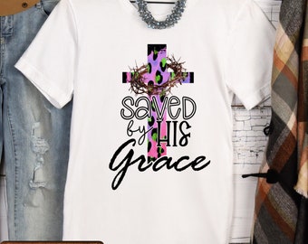 Save By His Grace Digital File, Digital Download, Sublimation, DTF, DTG, PNG, Jpeg, Download