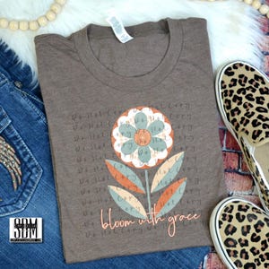 Bloom with Grace Digital File, Digital Download, Sublimation, DTF, DTG, PNG, Jpeg, Download, Tumbler