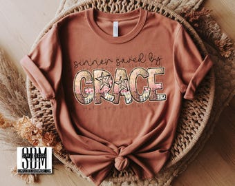 Sinner Saved by Grace Digital File, Digital Download, Sublimation, png, Tumbler, DTF, DTG, HTV, Art