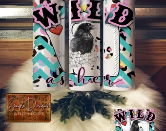 Wild as Her Tumbler Digital File, Digital Download, Sublimation, png, Tumbler, DTF, DTG, HTV Ecosolvent