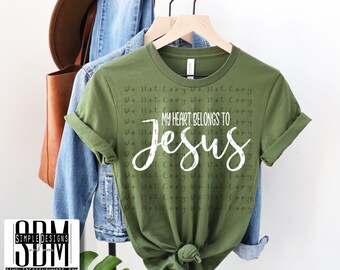 My Heart Belongs to Jesus Bundle Digital File, Digital Download, Sublimation, DTF, DTG, PNG, Jpeg, Download, Tumbler