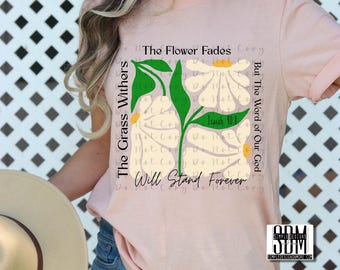 Word of God Floral PNG: Christian Sublimation Design (Digital Download)
