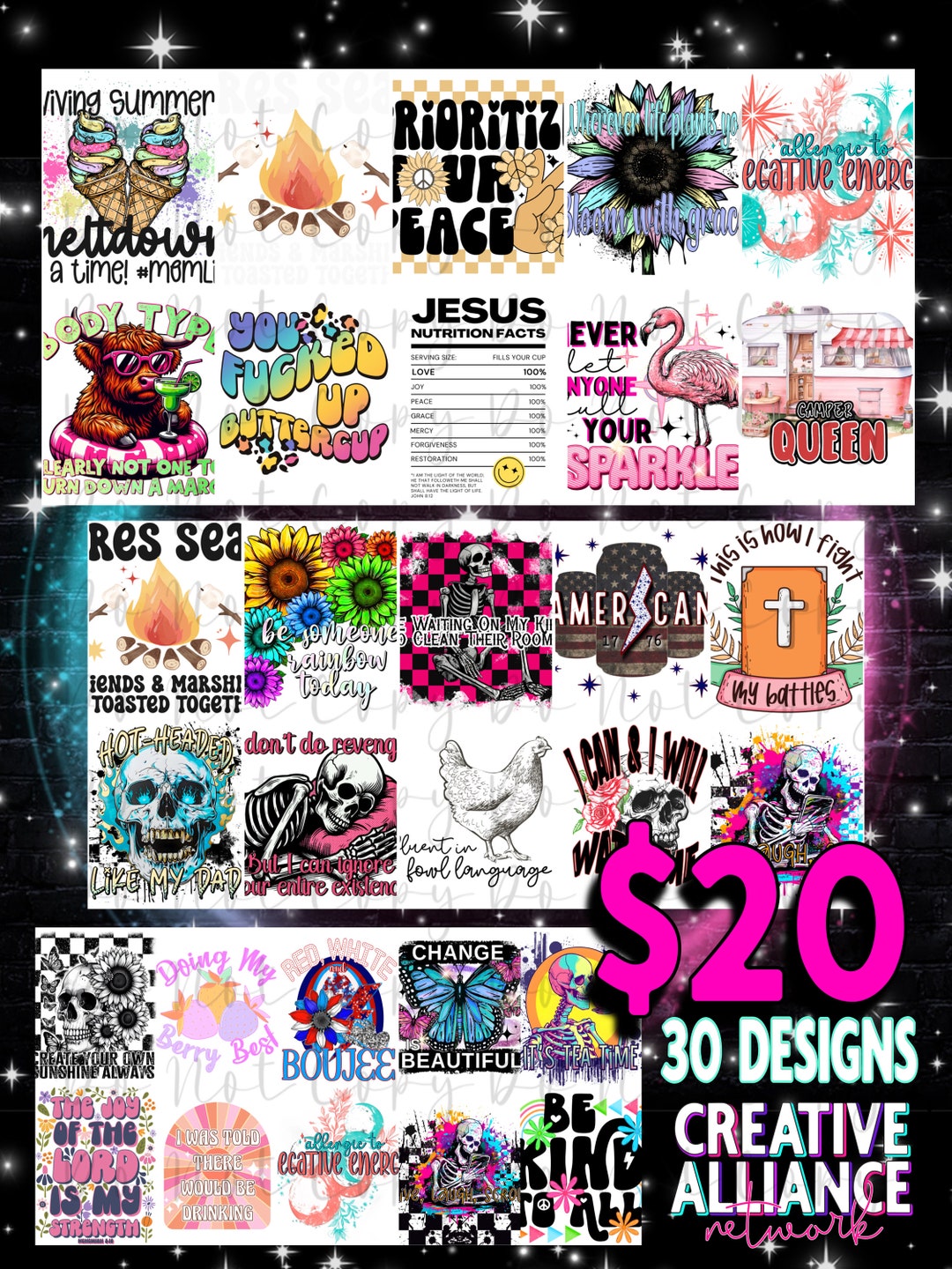 CAN Designer Collab Bundle Digital File, Heat Transfers Digital File ...