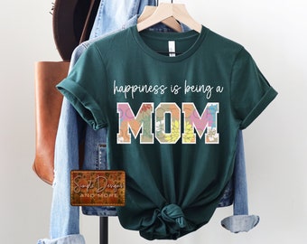 Happiness is Being a Mom Digital File, Horns Digital Download, Sublimation, png, Tumbler, DTF, DTG, HTV Ecosolvent