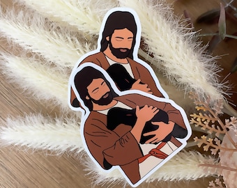 Jesus Sticker, Christian Sticker, He Leaves the 99, Lost sheep sticker, Faith, Vinyl sticker, Bible sticker, Water bottle & Laptop sticker