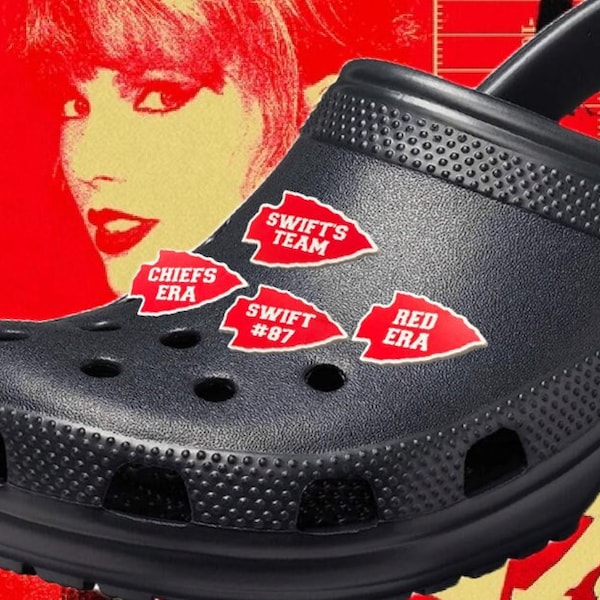 In My Chiefs Era Shoe Charm, Travis Kelce and Taylor Swift, KC Chiefs Arrowhead, America Football, Taylor Kansa City, 1989, Number 87, Crocs