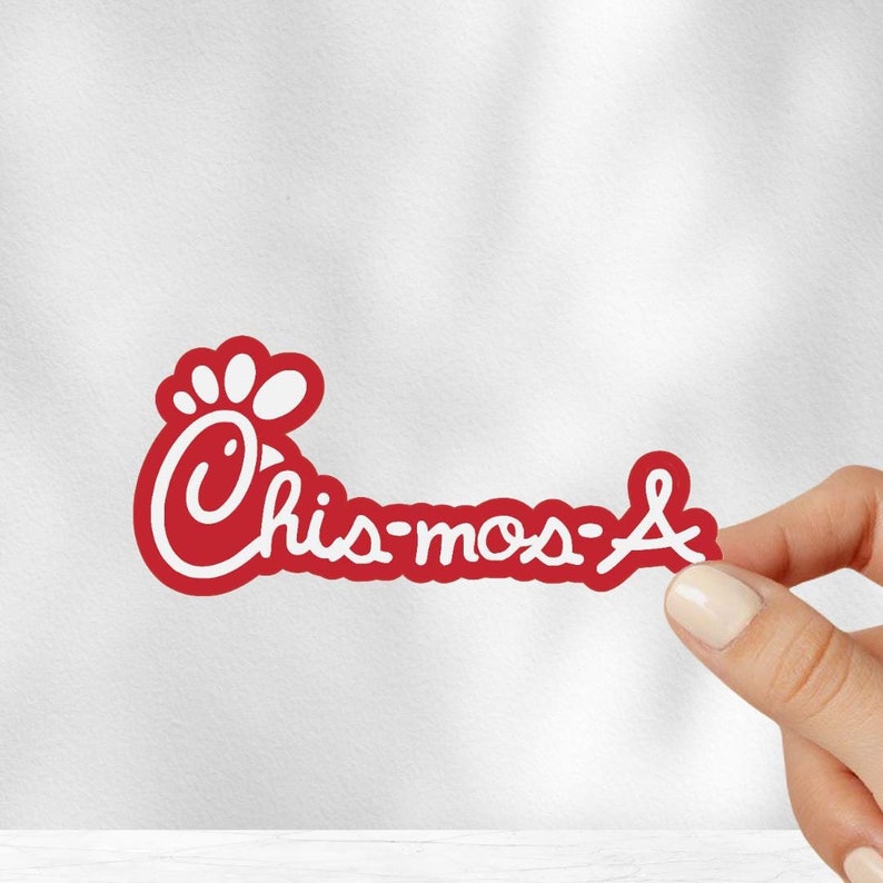 May include: Red and white Chick-fil-A logo sticker with the text "Chick-fil-A" written in a handwritten style.