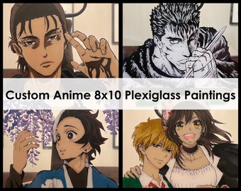 Plexiglass anime painting | custom or choose one already made | Anime painting | painted art | Custom art | fanart | manga | anime art