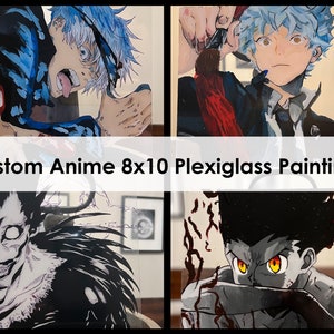 Plexiglas detaillierte Anime Malerei | Spezialanfertigung oder wähle eine bereits angefertigte | Anime Malerei | gemalte Kunst | Kundenspezifische Kunst | Fanart | Manga | Anime