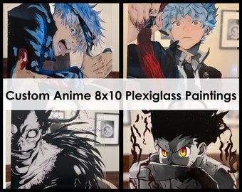 Plexiglass detailed anime painting | custom or choose one already made | Anime painting | painted art | Custom art | fanart | manga | anime