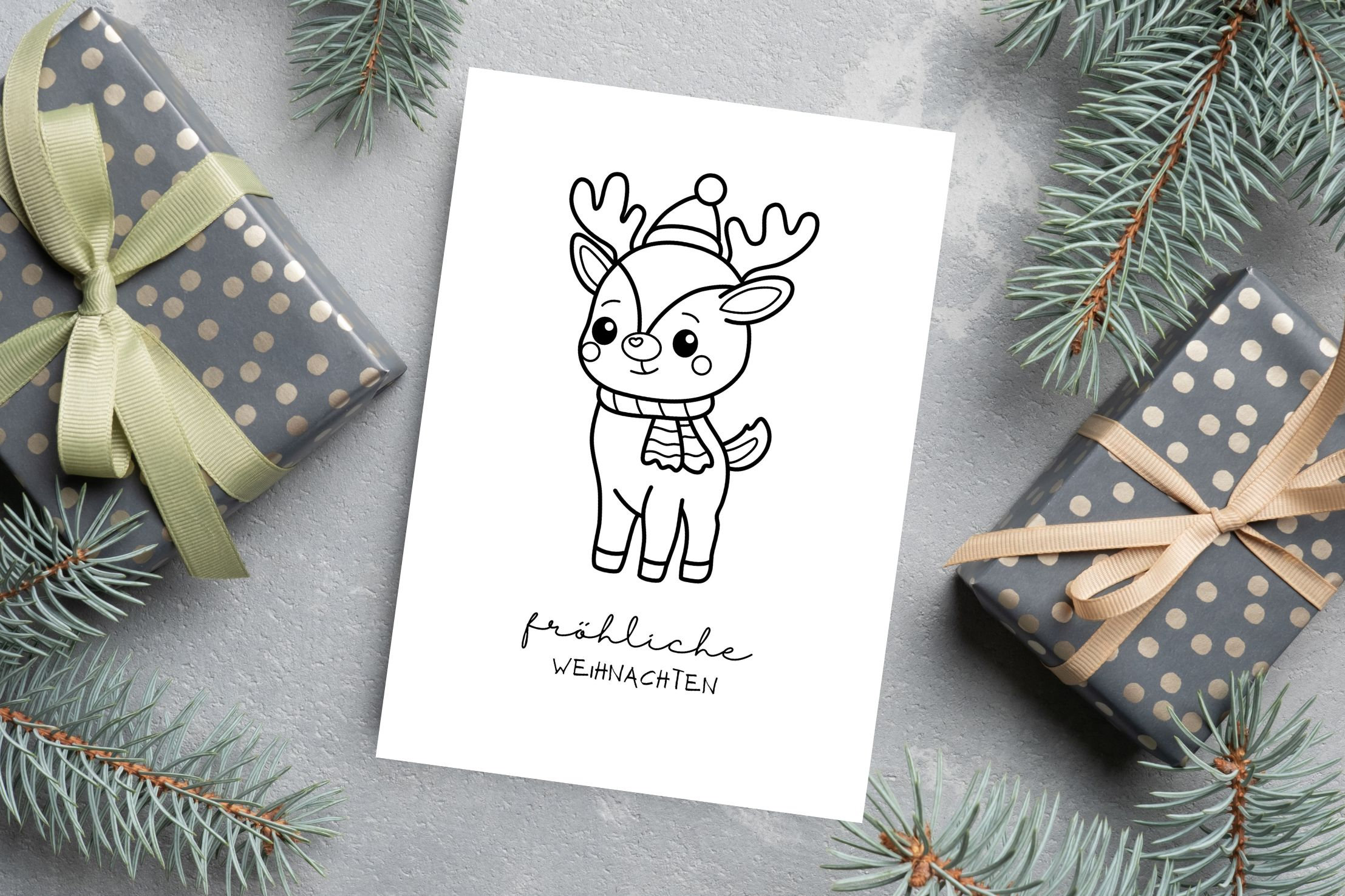  Foto zu Weihnachtskarten für Kinder zum ausmalen und verschenken, Postkarten 