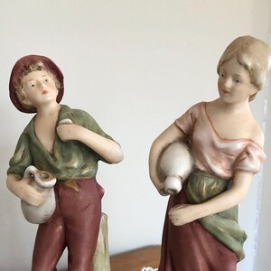 Antique Royal Dux Figurine Pair: Bohemian Peasant Water Carriers, c.1900
