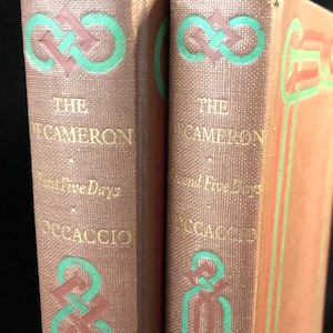 Dekameron Boccaccia: Para książek Folio Society, 1960, akwatinty