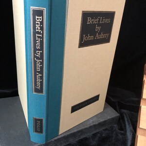 Breif Lives by John Aubrey, Edited by Richard Barber. Classic Sleeved Folio Society Book of short Biographies with Portraits. 2001 Printing.