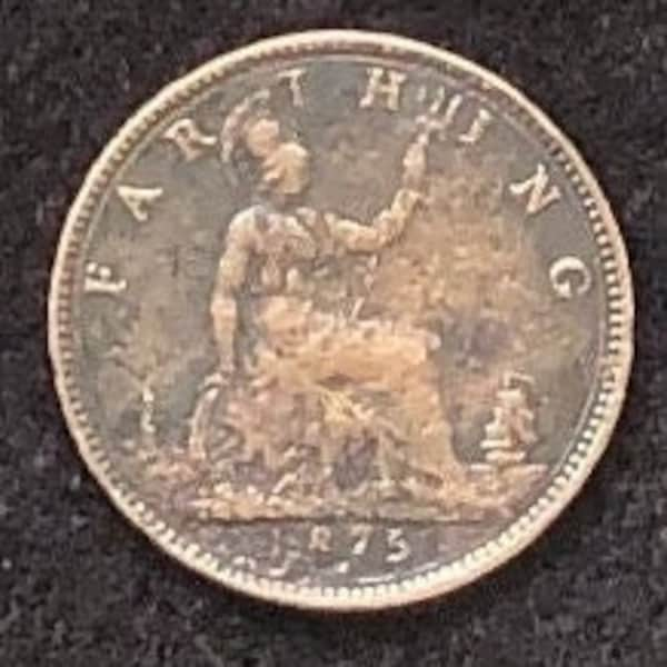 1875 H Queen Victoria Farthing Coin England