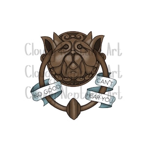 Labyrinth Door Knocker &quot;No Good, Can&#39;t Hear You&quot; Tattoo Style Art Print PDF Download