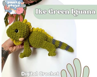 Ike the Green Iguana Amigurumi PATTERN ONLY