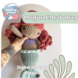 The Original Merbabies Amigurumi Pattern, crochet merbaby plushie pattern only