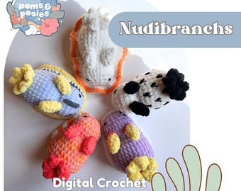 Dorid Nudibranch Amigurumi Pattern, crochet sea slug pattern only