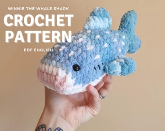 Winnie the Whale Shark Amigurumi Pattern, crochet whale shark plushie pattern only