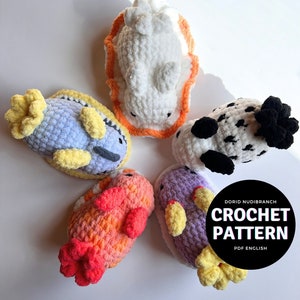 Dorid Nudibranch Amigurumi Pattern, crochet sea slug pattern only