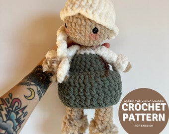 Astrid the Viking Maiden Amigurumi Pattern, crochet viking doll pattern only