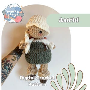 Astrid the Viking Maiden Amigurumi Pattern, crochet viking doll pattern only