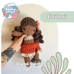Kailani the Mini Dancer Amigurumi pattern, crochet plushie doll pattern only