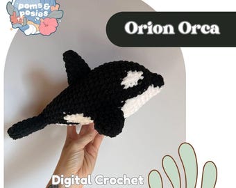 Orion the Orca Amigurumi Pattern, crochet orca plushie pattern only