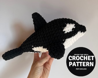 Orion the Orca Amigurumi Pattern, crochet orca plushie pattern only