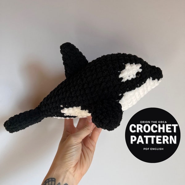 Orion the Orca Amigurumi Pattern, crochet orca plushie pattern only