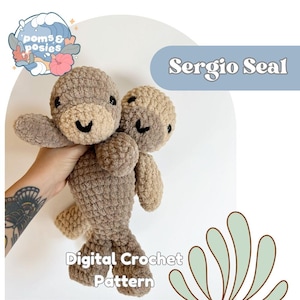 Sergio the Seal Pup Amigurumi Pattern, crochet seal plushie pattern only