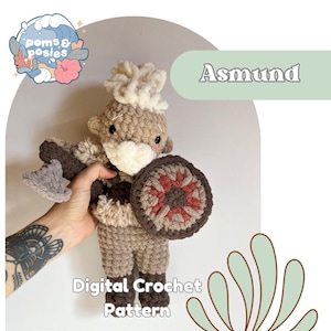 Asmund the Viking Warrior Amigurumi Pattern, crochet warrior doll pattern only