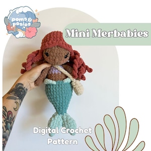 The Mini Merbabies Amigurumi Pattern, crochet mini merbaby plushie pattern only