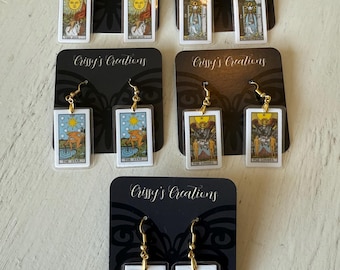 Tarot card earrings