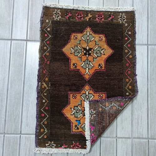 2x2 Small Rug, shops Oushak Rug,Turkish Rug,Wool Rug, Small Turkısh Rug, Home Decor Rug, Door Mat, Bohemian Rug, Vintage Carpet Rug