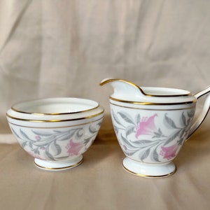 Vintage Minton Bone China Sugar Bowl & Milk Jug Set - Elegant English Collectible Gift for Tea Lovers