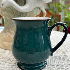 Denby Imperial Greenwich Green Stoneware Clay Tea Mug Bell Shaped Three Available