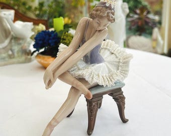 Lladro Figurine Ballerina Girl With Ballet Tutu Leotard Figurine | Opening Night | 5 3/4“ | N5498