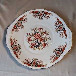 Colclough cake Plate Red and Black