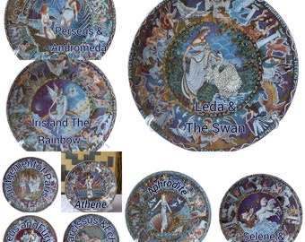 Royal Worcester 'Legends Of Ancient Greece' Set of Nine Plates, Like New, 21cm, 8 1/4"