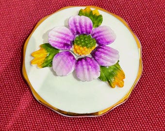Royal Albert Cosmos Trinket Dish Lid: October Flower of the Month, 1970s Vintage