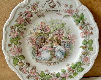 Brambly Hedge Summer Plate by Royal Doulton | Vintage 8-inch Collector&#39;s Plate | Jill Barklem Illustration
