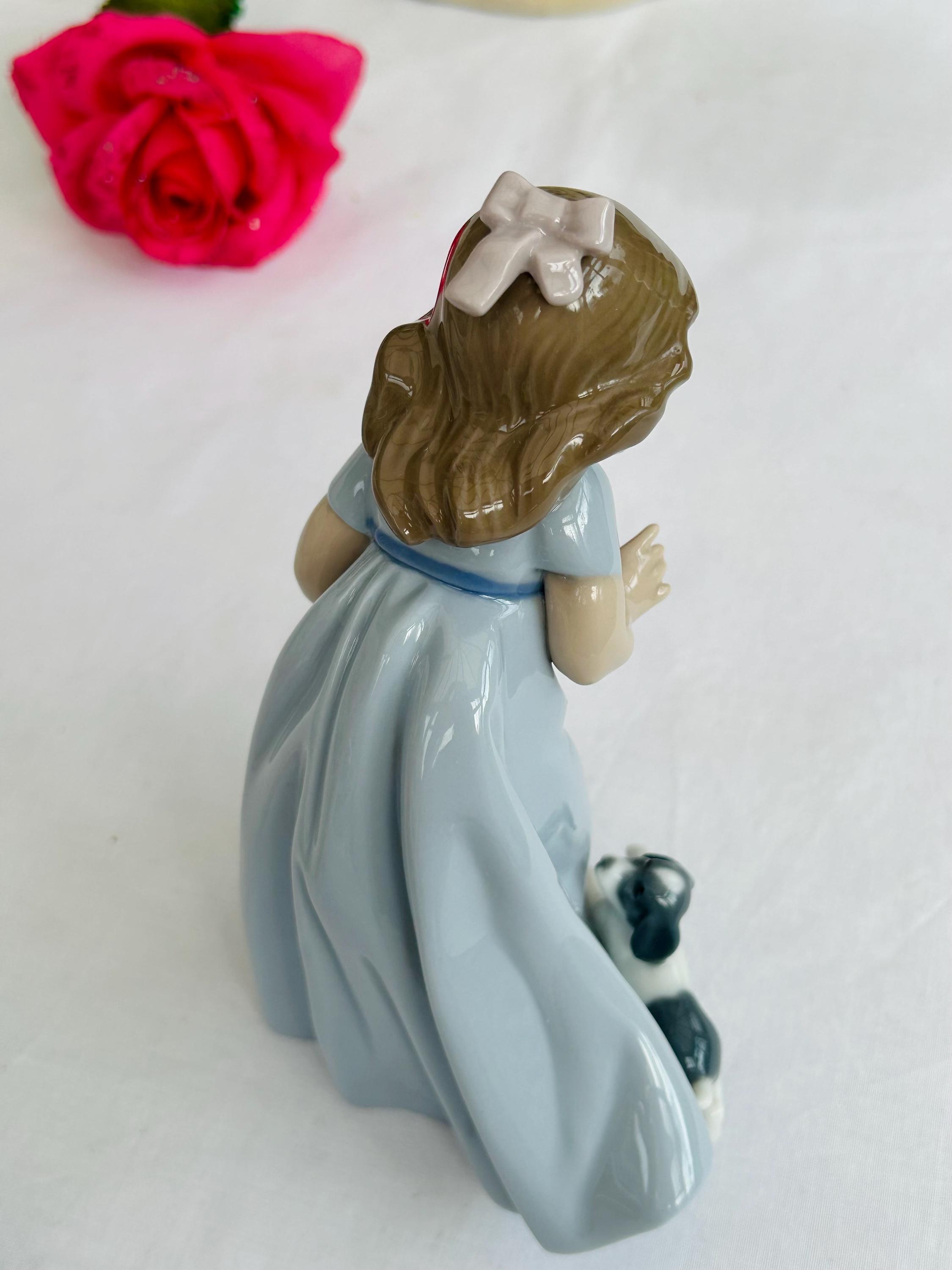NAO Lladro Figurine: Girl With Dog, Handmade Spanish Porcelain - Etsy