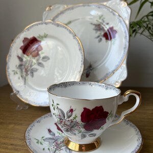 Royal Stafford 'roses to Remember' Tea Set Trio and Cake Plate
