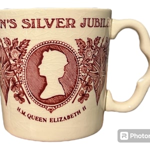 Mason’s &#39;To Commemorate The Queen’s Silver Jubilee &#39; Collectible Royal Memorabilia Mug 1977 ER HRH Prince Philip HM Queen Elizabeth