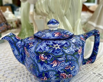 Ringtons Chintz Teapot by Wade Ceramics - Blue Floral Tea Pot