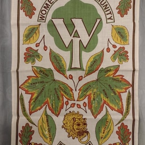 Vintage Durham vrouwen community theedoek - Retro print kunstcadeau voor interieur en keukenaccessoires
