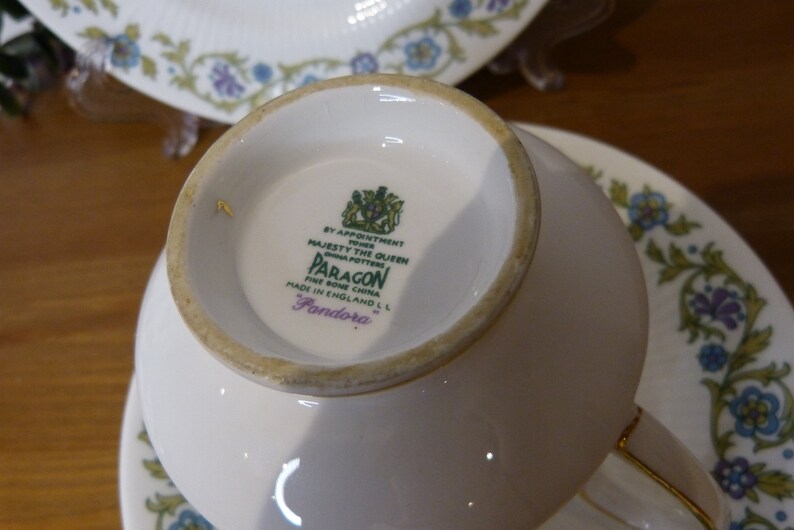 Service à Thé Vintage Paragon Art Déco - Rare - Chine Os 1933 - Tasse, Sous-tasse, Petite Assiette
