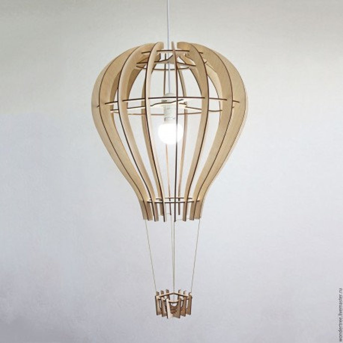 Lampe - Montgolfière or & beige - Cocon d'Amour